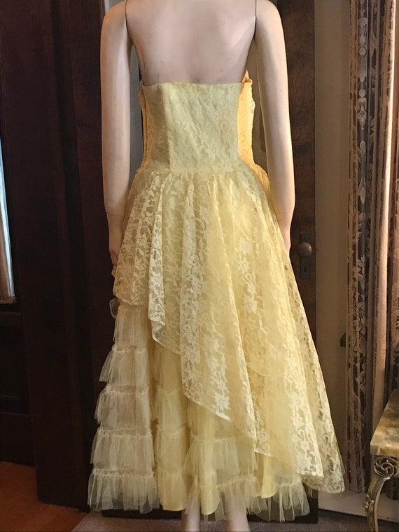 Precious Lemon Yellow 1950’s Prom Dress - image 7