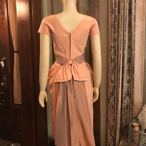 Peachy vintage taffeta dress image 2