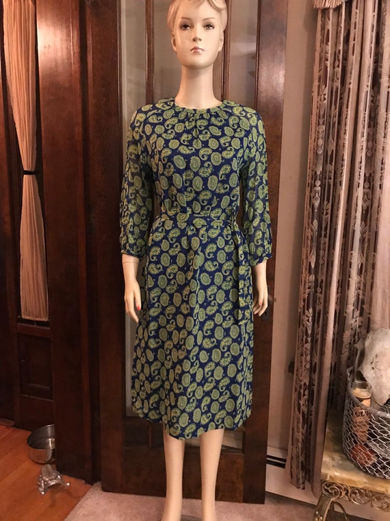 Vintage Paisley Dress - image 1