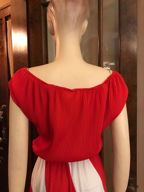 Vintage red and white dress - image 6