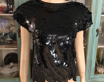 Amazing Sequin And Beaded Top