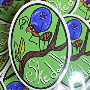 cute hiking ant sticker, laptop sticker, glossy vinyl, tumbler sticker, ant sticker, waterproof sticker, original art,