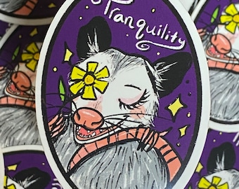 cute possum sticker, laptop sticker, glossy vinyl, tumbler sticker, possum sticker, waterproof sticker, original art,