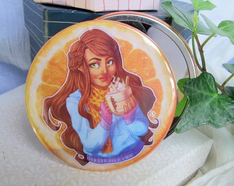 Mirror 75mm - Orange and hot chocolate