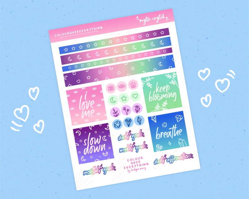 Digital Planner Stickers, Crystal Stickers, Precropped Goodnotes ...