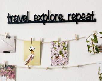 Travel Explore Wood Sign- Home Living, Bedroom, Room, Travel Quotes, Travel, Office, Airbnb Decor, Self Care, Adventure, Vacation Sign