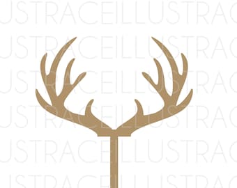 Antler Cake Topper SVG: Deer Antlers, Holiday Decor (Digital Download)