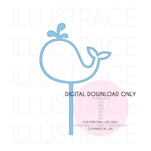 WHALE svg, Whale png, Whale cut file, Whale Cake Topper svg, Birthday Cake Topper svg, Under the Sea Cake Topper svg, Under the Sea svg