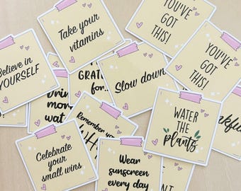 Inspirational Sticky Note Vinyl Sticker, Waterproof Die-Cut