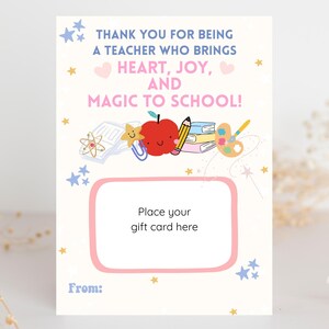 Support de carte-cadeau pour enseignant, Carte-cadeau de remerciement pour enseignant, Carte-cadeau pour enseignant, Carte-cadeau pour la Semaine d'appréciation des enseignants, Porte-carte-cadeau