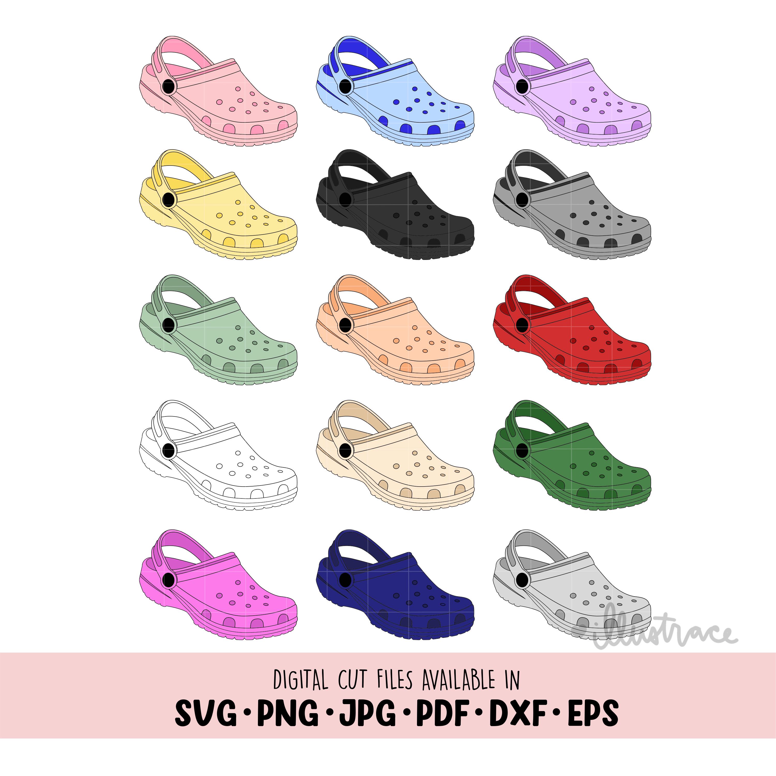 Crocs Shoes Clipart, Croc Colors, Crocs Clipart, Crocs Vector, Crocs ...