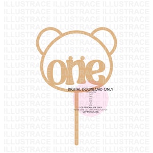 SVG Bearly One, First Birthday, 1st Birthday, Teddy Bear, Cake Topper, Vector, Cricut, Silhouette, Printable png, eps, dxf, jpg, jpeg, pdf