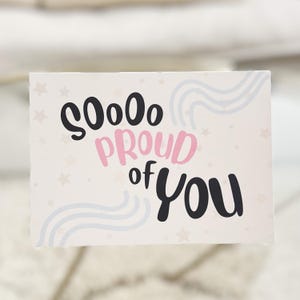 Set van 12: minimalistische afstudeerkaart, So Proud Of You-kaart, werkpromotiekaart, baanpromotiekaart, kaart voor hard werken