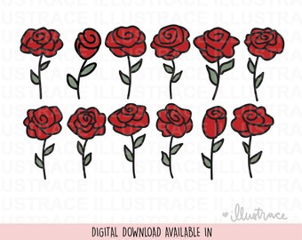 Roses png - Rose png, Rose svg, Flower png, Flower vector, Flower cut file, Digital Sublimation Download, Cricut, Silhouette Cut