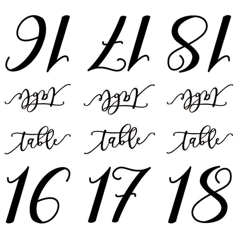 1 20 Table Numbers Template To Print On 12 X 12 Cardstock Etsy Espa a