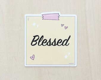 Blessed Sticky Note Waterproof Vinyl Sticker