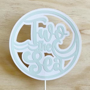 Two The Sea Cake Topper Kit - Cumpleaños de niños pequeños, Cumpleaños de bebé, Cumpleaños de niños, Topper de pastel de cartulina, Topper de pastel de 2o cumpleaños, Bajo el mar