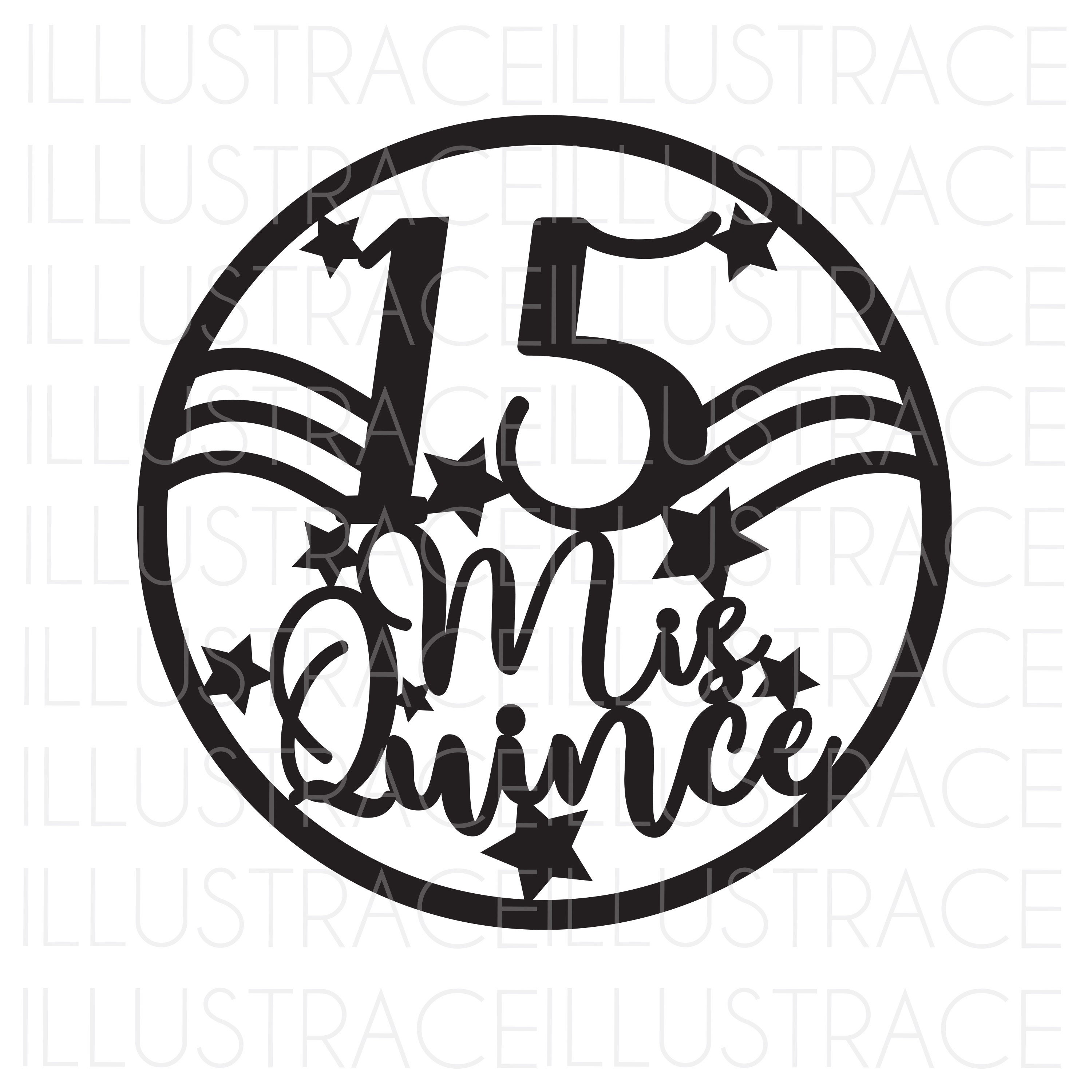 SVG Quinceanera Mis Quince 15 Cake Topper, Vector, Cricut, Silhouette, Easy to Cut