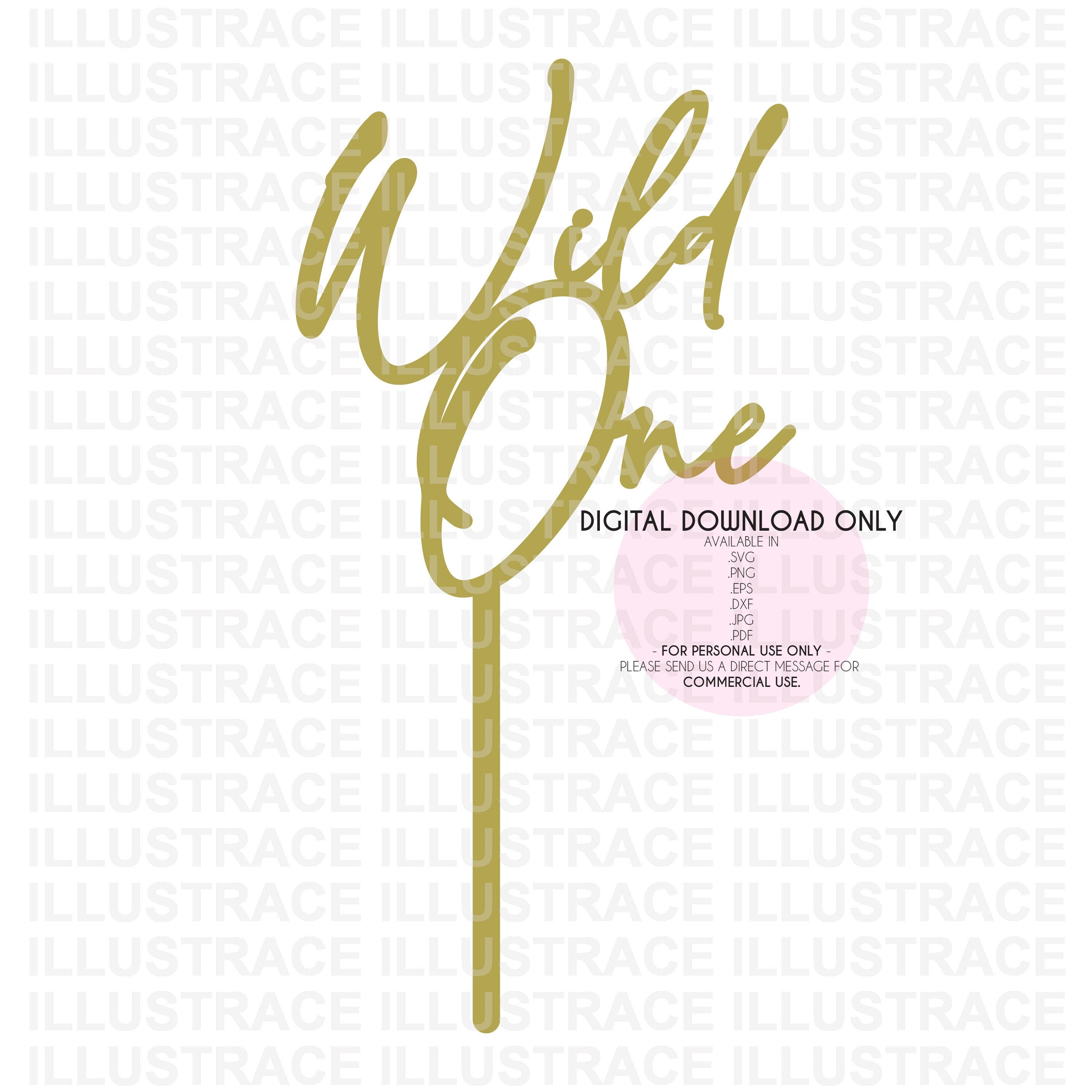 Wild One Cake Topper SVG – First Birthday, Jungle Theme (digital ...