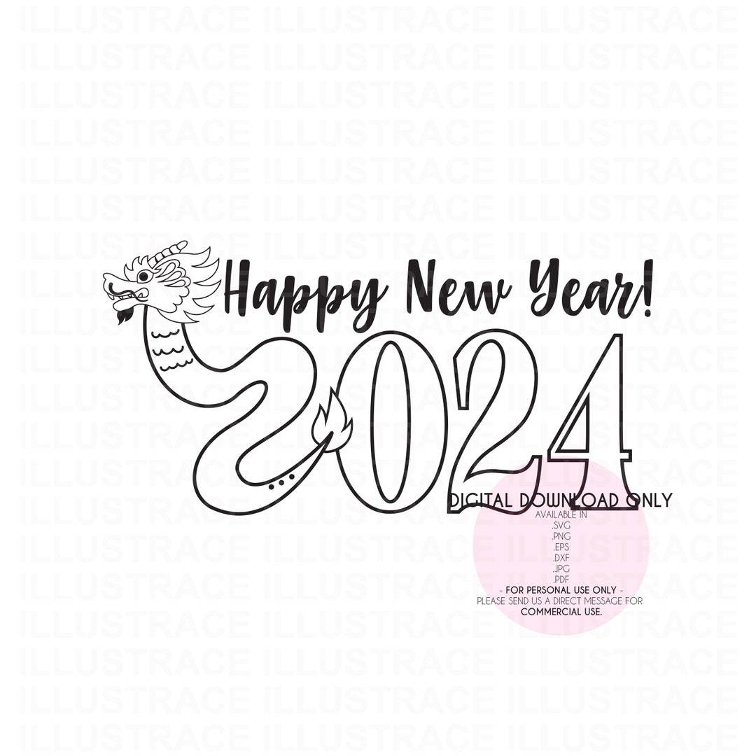SVG File Lunar New Year 2024 Chinese New Year, Year of Dragon Holiday