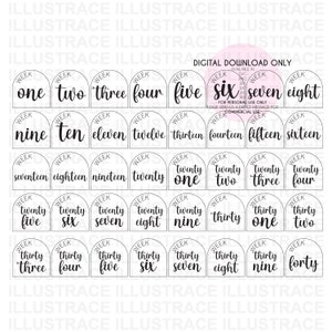 SVG 1-40 Weeks Pregnancy Arch Disc, Monthly Milestones, Photo Prop, Vector, Cricut, Silhouette Cut (png, eps, dxf, jpg, jpeg, pdf files)