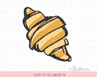 Vintage Croissant SVG, Retro Pastry Clip Art (Digital Download)