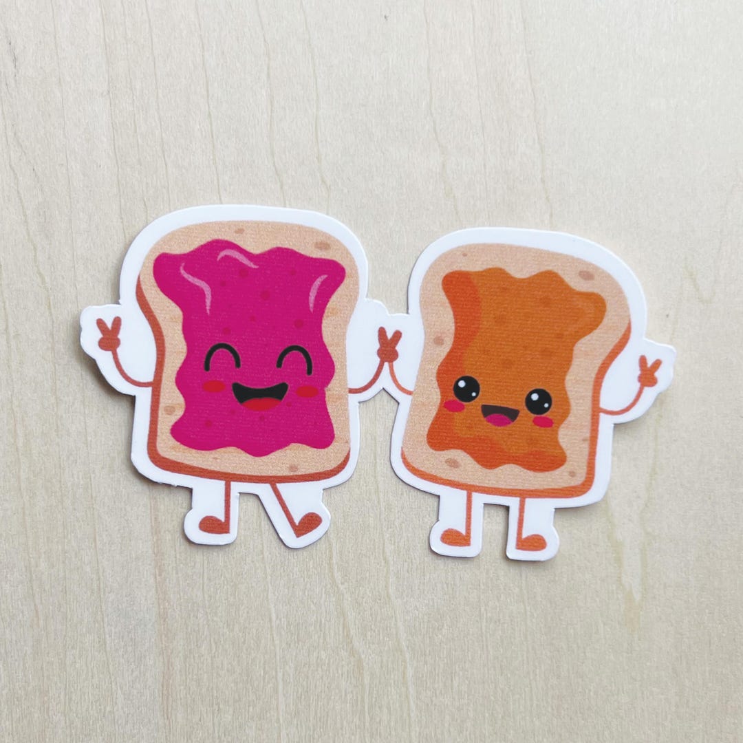 Pb Stickers PB&J Sticker | Waterproof Peanut Butter Jelly Sandwich Vinyl Decal - Etsy