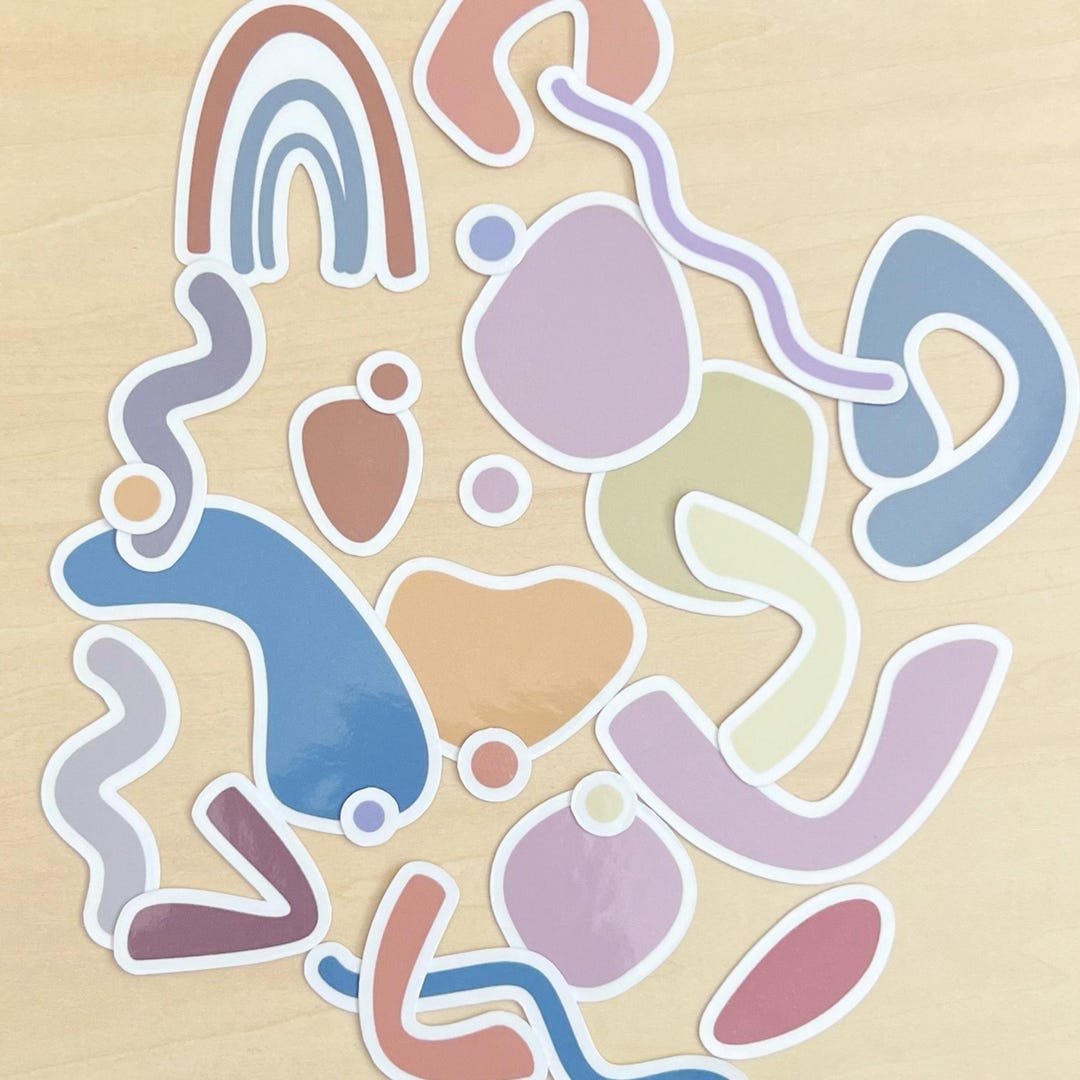 Boho Shape Stickers, Waterproof Vinyl Decals, Laptop Stickers (25 Pcs ...
