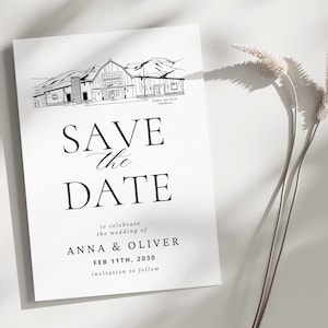 Hand Drawn Wedding Venue Illustration, Custom Drawing from Photo, Hand Drawn Venue Sketch, Wedding Venue Drawing, Wedding Drawing