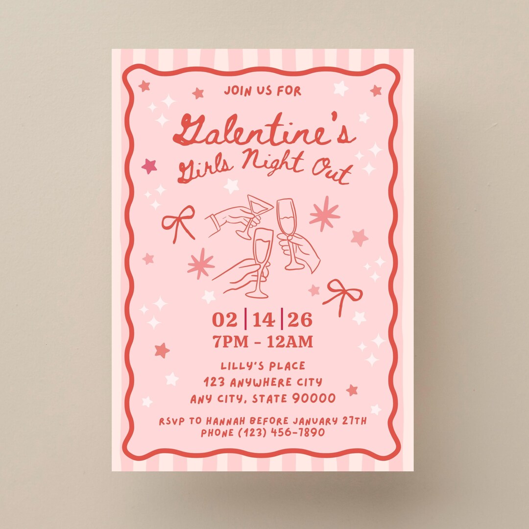 Galentine's Day Brunch Invitation, Valentine's Day With Girlfriends ...