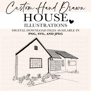 House Illustration, Custom House Drawing from Photo, Hand Drawn House Sketch, Hand Drawn House Drawing, Housewarming Gift for Friend