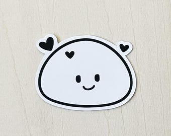 Naklejka z uroczym Mochi - Laminowana wodoodporna wycinana naklejka na butelkę z wodą, kubek, laptopa, notatnik, planer, podziękowania dla nauczyciela