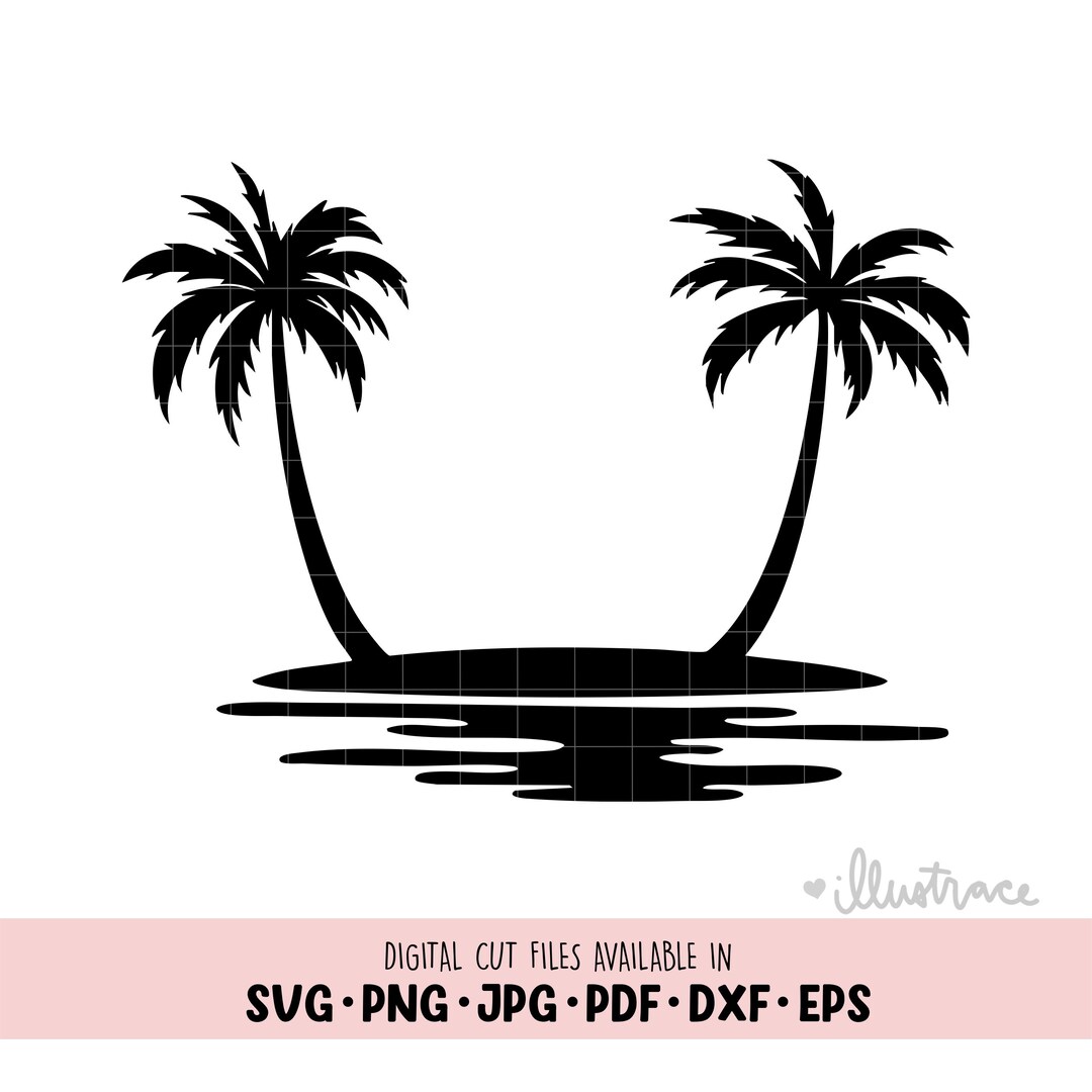 Palm Tree Svg, Palm Trees Svg, Palm Tree on Island, Island Life, Palm ...