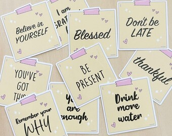 Inspirational Sticky Note Sticker, Waterproof Vinyl Die-Cut Decal