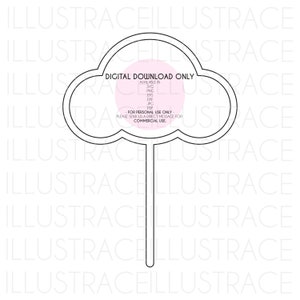 SVG CLOUD Cake Topper - Cloud Shapes, Cloud artwork, Cut Out, Sticker, Vector, Cricut, Silhouette Cut (png, eps, dxf, jpg, jpeg, pdf files)