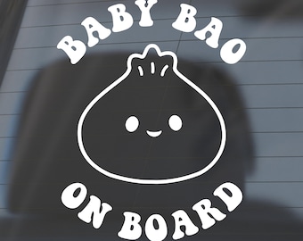 Little Bao On Board Auto Aufkleber - Baby an Bord Auto Aufkleber, Baby-Auto-Sicherheitsaufkleber, Baby Aufkleber, Autoaufkleber für Frauen, Baby Schild, Babyauto