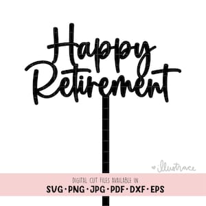 Svg de gâteau de retraite heureuse, fête de retraite tropicale, vie de retraite, thème de fête de retraite heureuse, fête de vacances de retraite