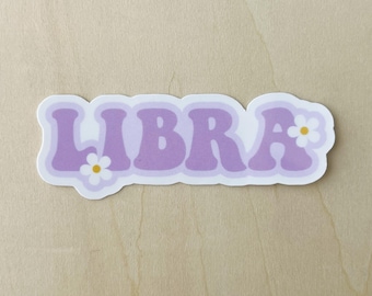 Libra Zodiac Sticker, Waterproof Astrology Decal