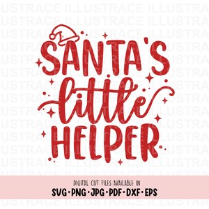Santa's Little Helper SVG voor vakantietrui, kerstshirt, vakantieshirt sublimatie, babytrui, babyshirt, grappig kerstshirt