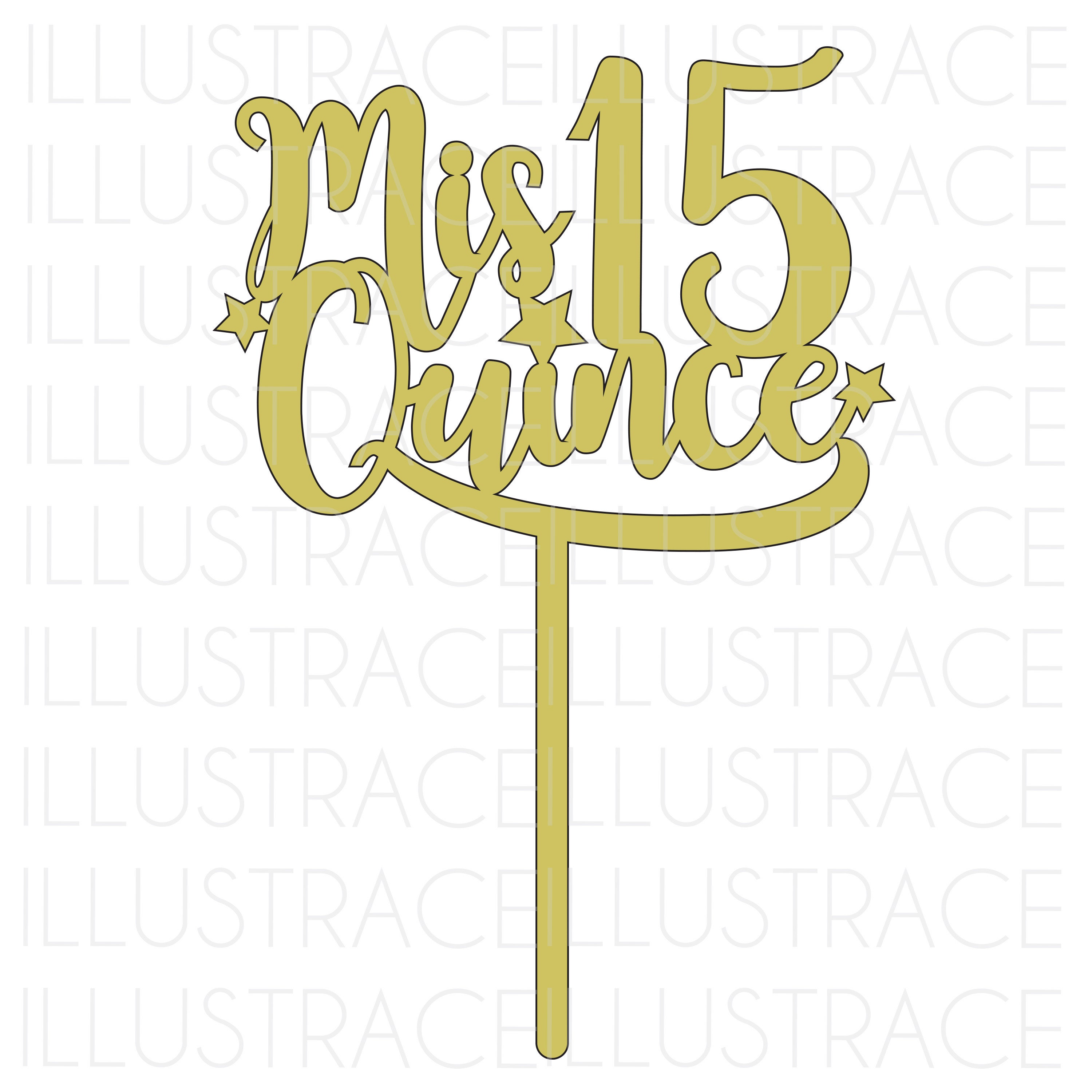 SVG Quinceanera Mis Quince 15 Cake Topper Vector Cricut Etsy