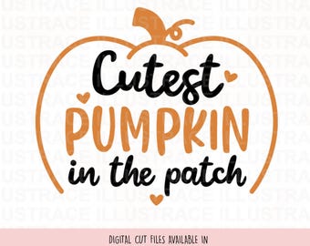 Calabaza SVG más linda, diseño de camiseta de otoño (descarga digital)
