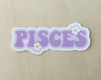Pisces Zodiac Vinyl Sticker - Waterproof Astrology Decal