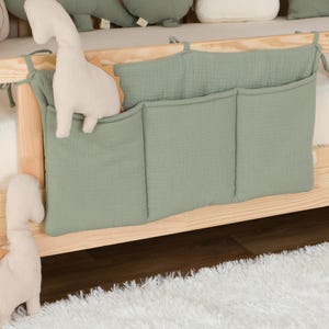 Muslin Cotton Bed Organizer| Organizer For Toys|Pacifier and Comforter Storage|Crib Organizer|Baby Room Storage|