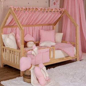 Muslin Canopy | Toddler Bed Canopy | Playroom Decor | Reading Nook Canopy | Princess Bed Canopy | Baby Bed Canopy | Kids Bed Curtains