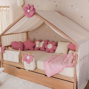 Muslin Canopy | Toddler Bed Canopy | Playroom Decor | Reading Nook Canopy | Flower Bed Canopy | Baby Bed Canopy | Kids Bed Curtains