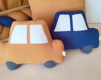 Cuscino per auto in cotone biologico fatto a mano: decorazione per la cameretta dei bambini