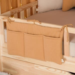 Muslin Cotton Bed Organizer| Organizer For Toys|Pacifier and Comforter Storage|Crib Organizer|Baby Room Storage|