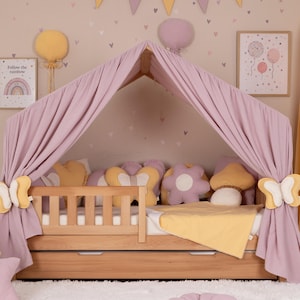 Muslin Canopy | Toddler Bed Canopy | Playroom Decor | Reading Nook Canopy | Princess Bed Canopy | Baby Bed Canopy | Kids Bed Curtains