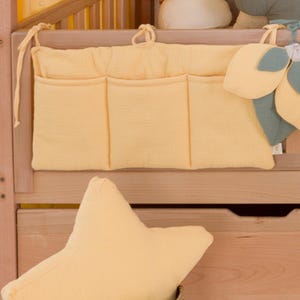Muslin Cotton Bed Organizer| Organizer For Toys|Pacifier and Comforter Storage|Crib Organizer|Baby Room Storage|