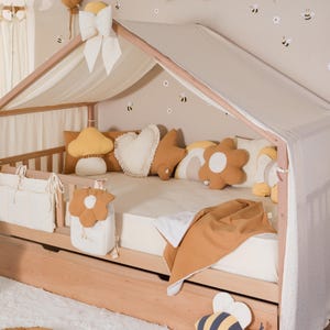 Muslin Canopy | Toddler Bed Canopy | Playroom Decor | Reading Nook Canopy | Nature Theme Bed Canopy | Baby Bed Canopy | Kids Bed Curtains